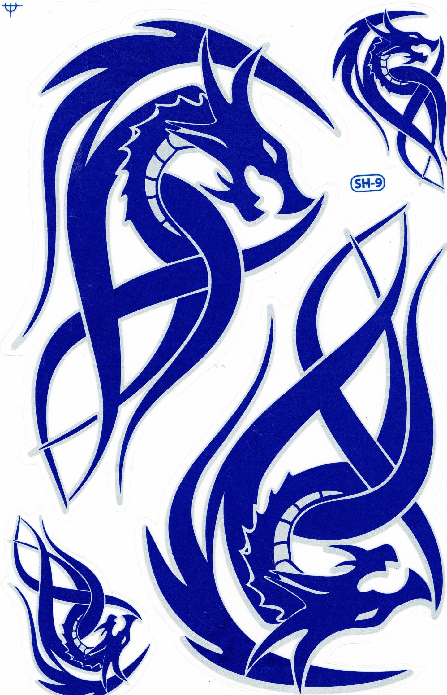 Drachen Schlange blau Aufkleber Sticker Motorrad Roller Skateboard Auto Tuning selbstklebend 562