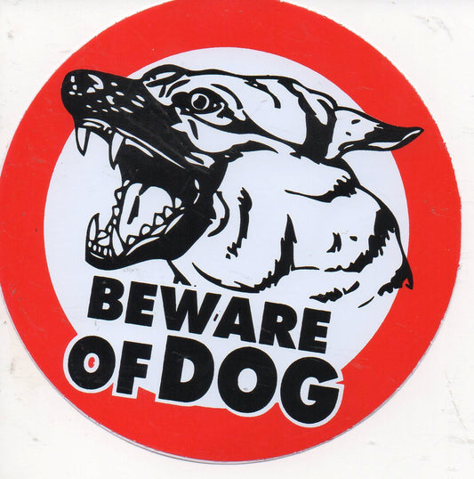 ATTENTION "chien dangereux" sticker rond autocollant autocollant 563