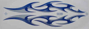Grosse Flammen Feuer blau Sticker Aufkleber Folie 1 Blatt 530 mm x 170 mm wetterfest Motorrad Roller Skateboard Auto Tuning selbstklebend FL009