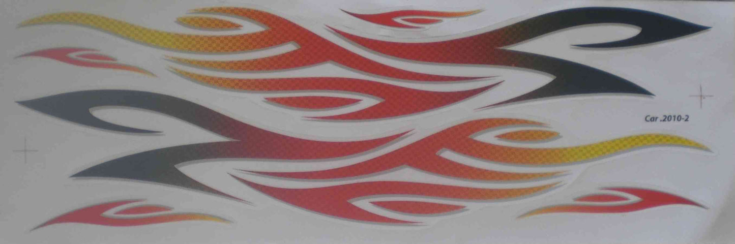 Large flames fire bun sticker film 1 sheet 530 mm x 170 mm weatherproof motorcycle scooter skateboard car tuning self-adhesive FL039