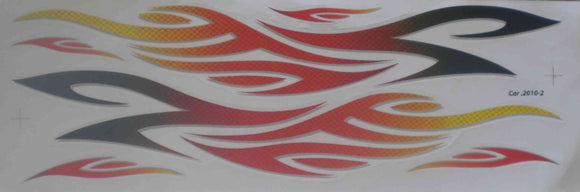 Grosse Flammen Feuer bun Sticker Aufkleber Folie 1 Blatt 530 mm x 170 mm wetterfest Motorrad Roller Skateboard Auto Tuning selbstklebend FL039