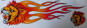 Löwe Grosse Flammen Feuer orange Sticker Aufkleber Folie 1 Blatt 530 mm x 170 mm wetterfest Motorrad Roller Skateboard Auto Tuning selbstklebend FL090