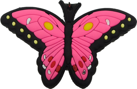 papillon rose insecte animal coloré porte-clés en caoutchouc