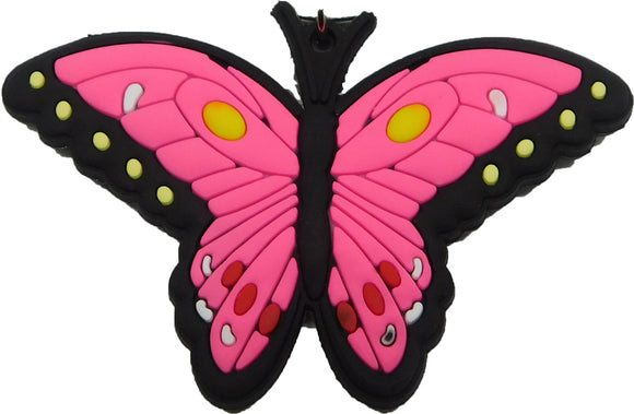butterfly pink insect animal colorful rubber keychain