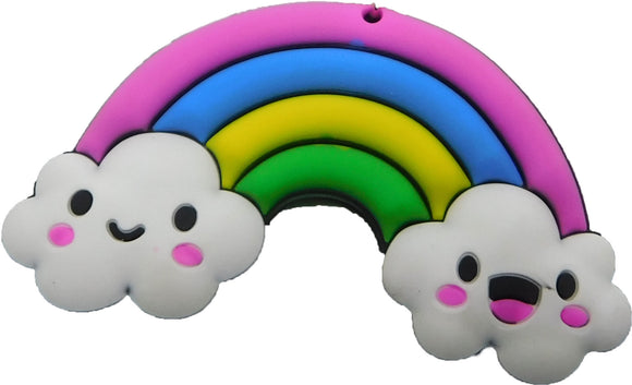 Rainbow cloud colorful rubber keychain