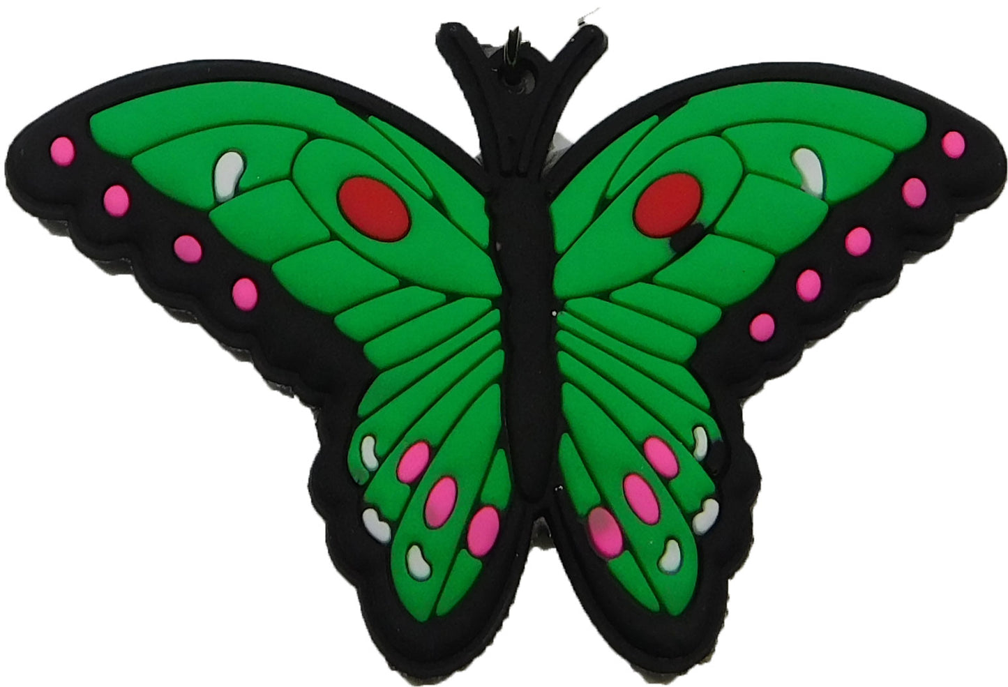 Schmetterling grün Insekt Tiere bunt Schlüsselanhänger aus Kautschuk