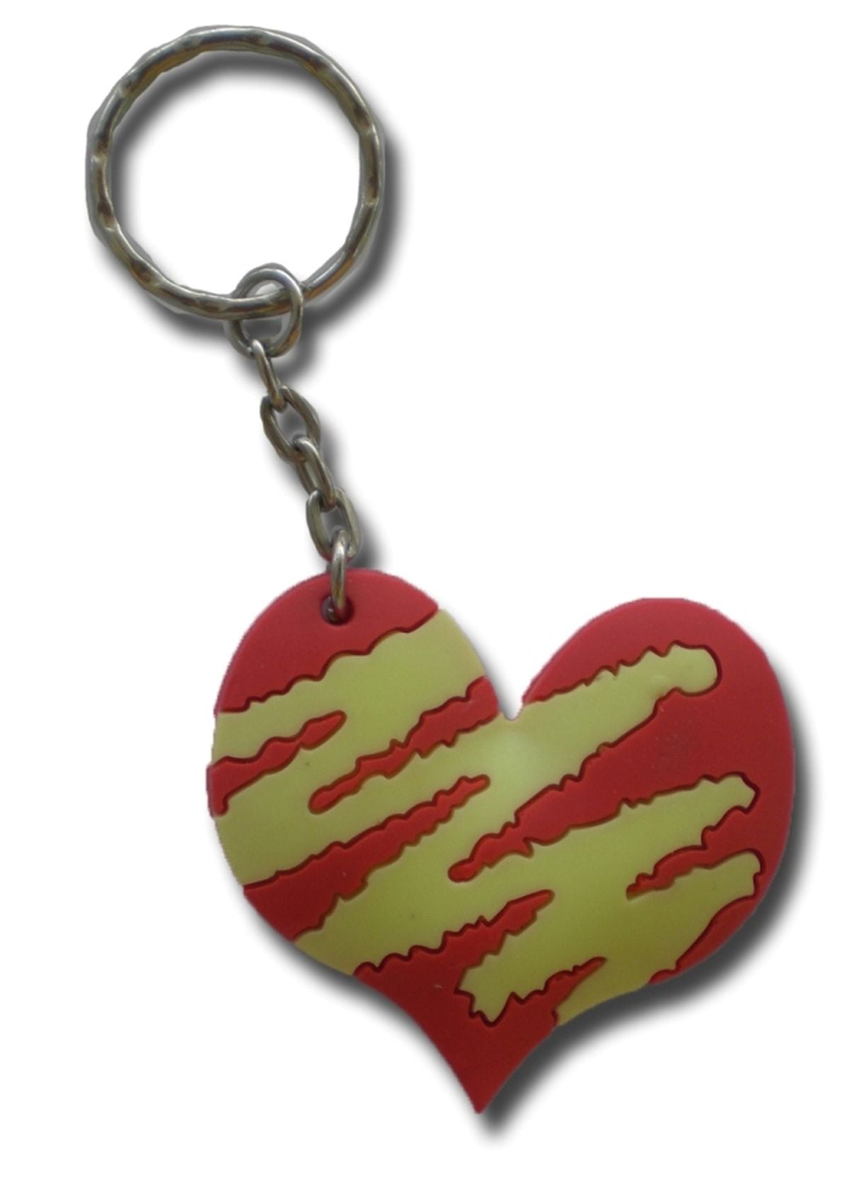 coeur coeurs amour amoureux porte-clés coloré en caoutchouc