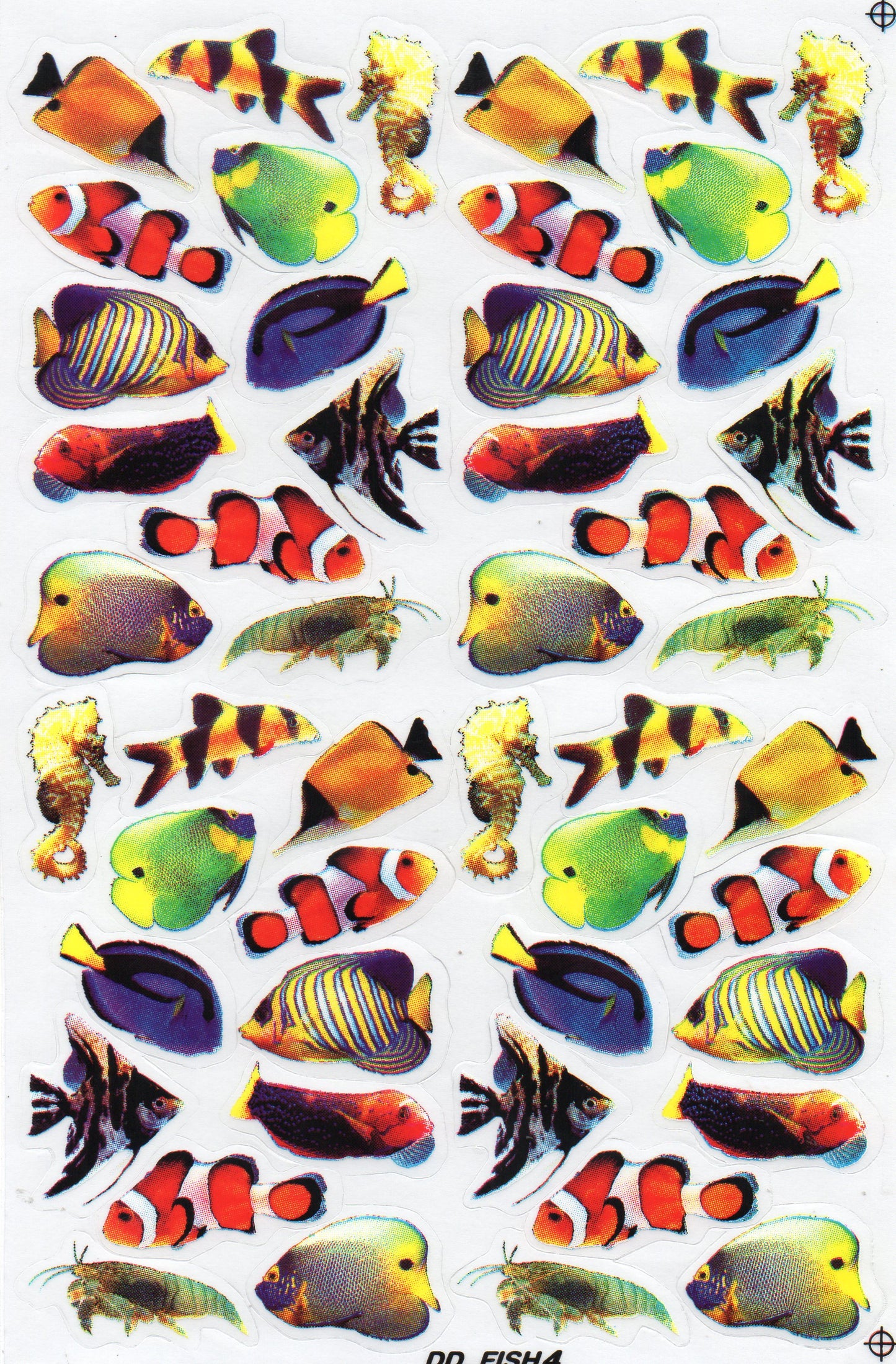 Fische Meer Aquarium Fisch Tiere Aufkleber Sticker für Kinder Basteln Kindergarten Geburtstag 1 Bogen 341