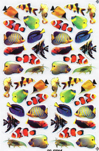 Fish sea aquarium fish animals stickers for children crafts kindergarten birthday 1 sheet 341