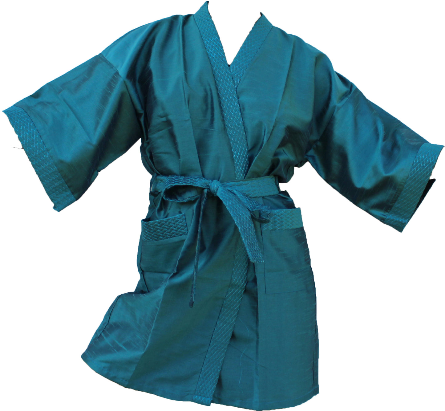 Kimono Robe Damen Long Satin Bademantel Seide Leichter seidiger Bademantel für Brautjungfern Brautparty Loungewear mit Taschen
